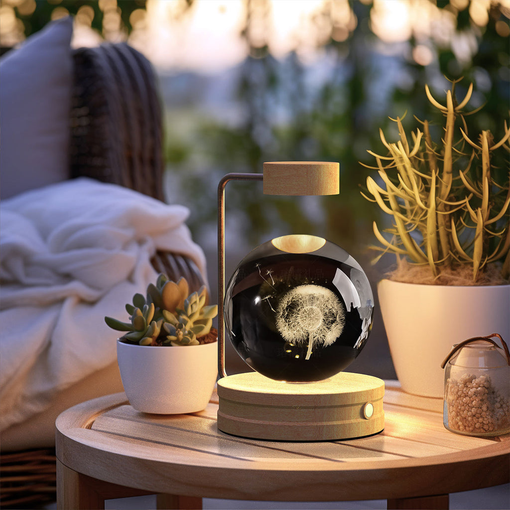 Crystal Ball Dinosaur Night Light – USB Bedside Lamp & Birthday Gift
