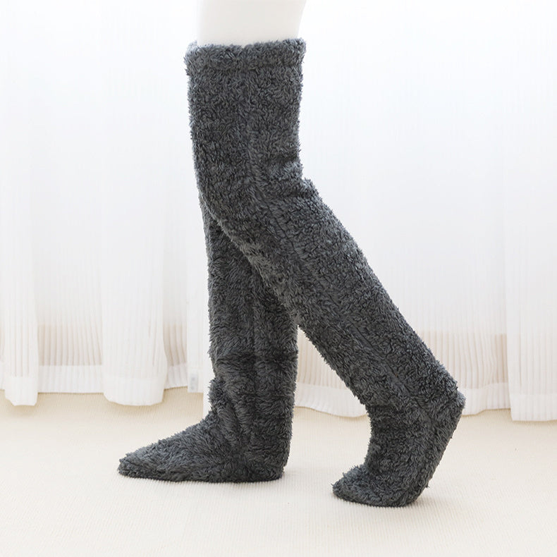 Over-Knee Fuzzy Winter Socks – Warm & Cozy Cold-Proof Stockings